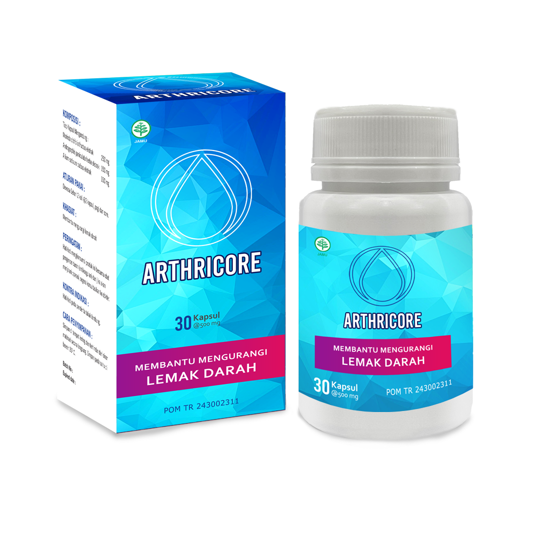 Produk Arthricore untuk dukungan pembersihan alami tubuh.